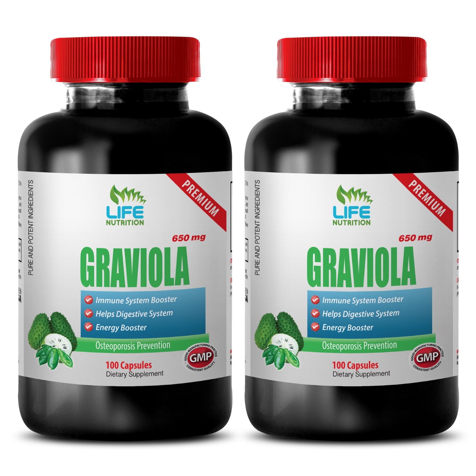 Graviola Leaves – GRAVIOLA (leaf powder) 650 mg Immune System Health Caps 2B