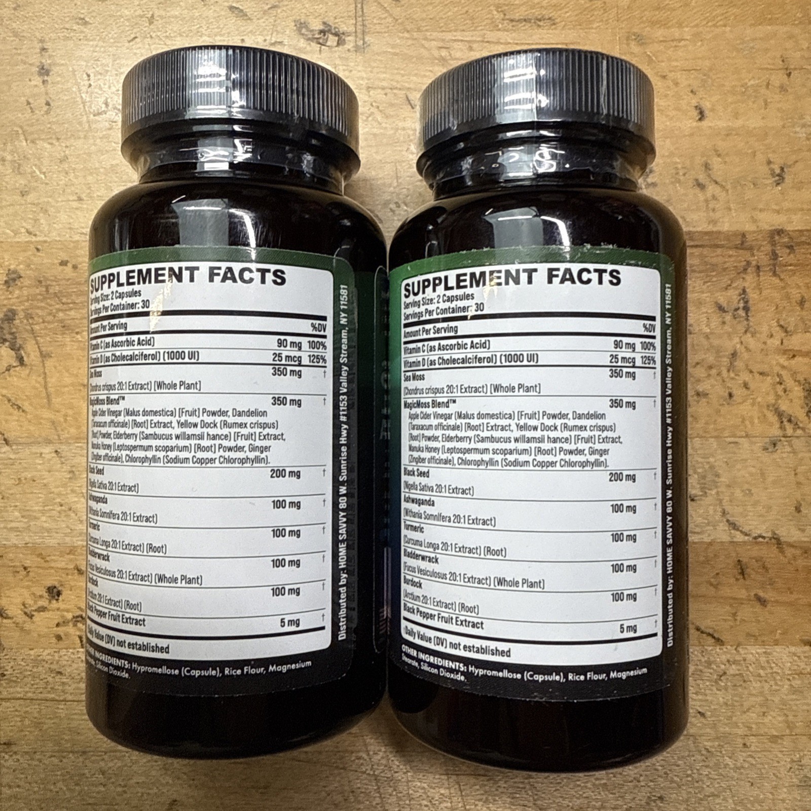 2 Pack Zoyava Sea Moss Black Seed Oil Ginger Ashwagandha Turmeric 120 Caps