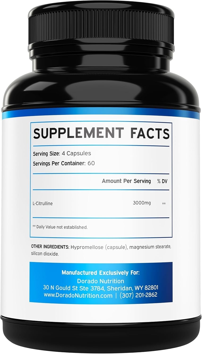 L-Citrulline 3000mg GMP Certified & Non-GMO Free Form Amino 240 Capsules