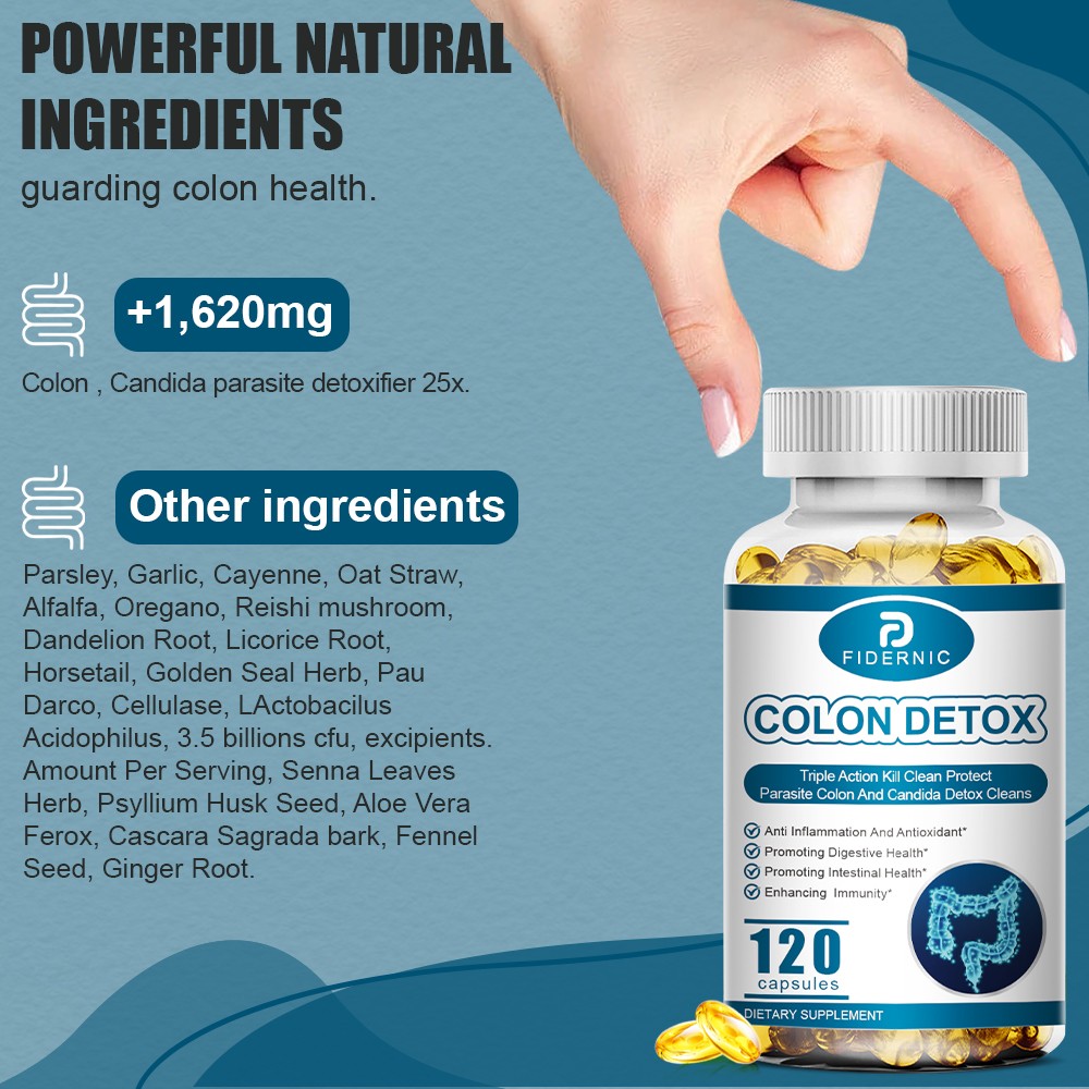 Parasite Detox Cleanse Candida Support Colon Health 120 Caps Natural Formula