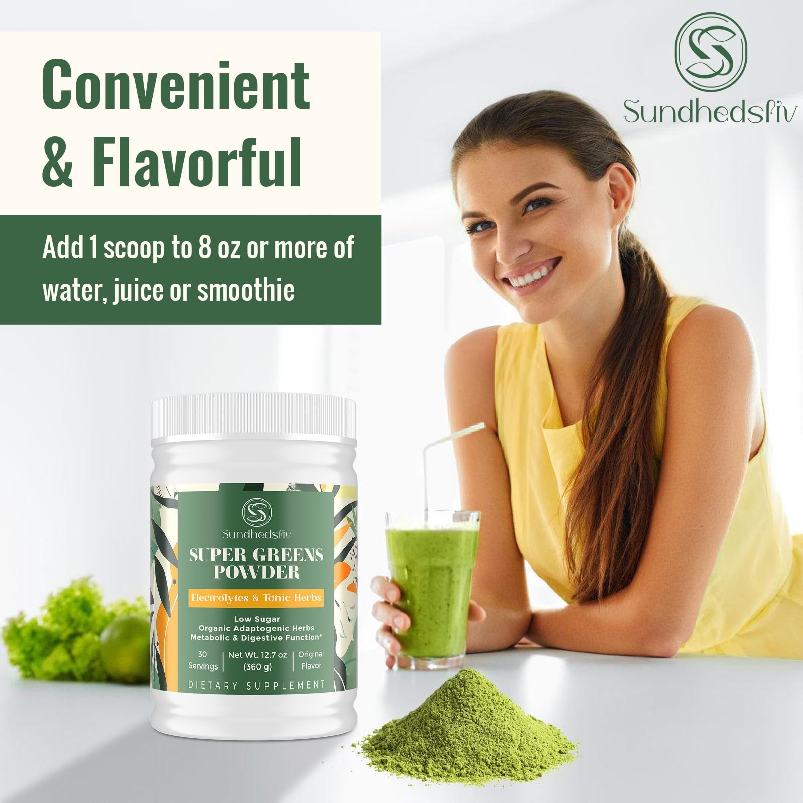 Super Greens Powder Superfood + Electrolytes & Tonic Herbs | Organic Greens, …