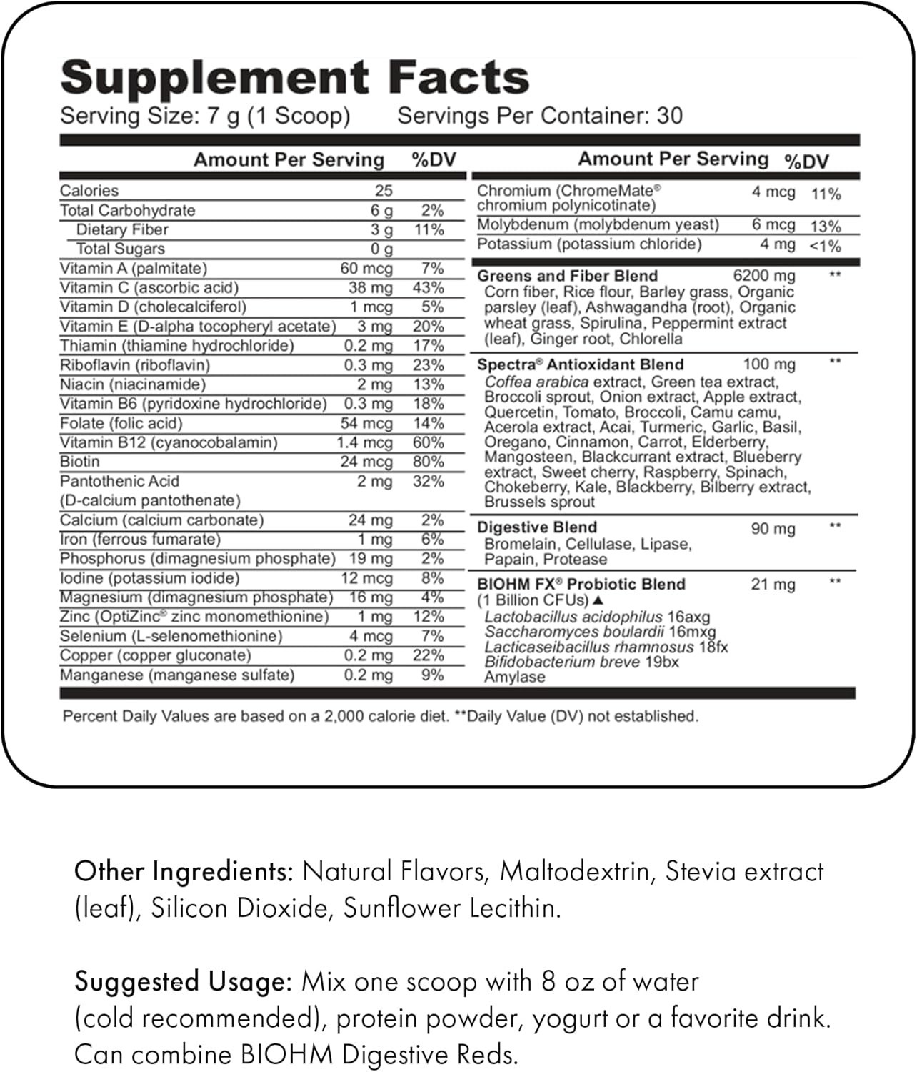BIOHM Digestive Greens Green Superfood Powder 7.4 Oz 30 Servings Immune & Gut…