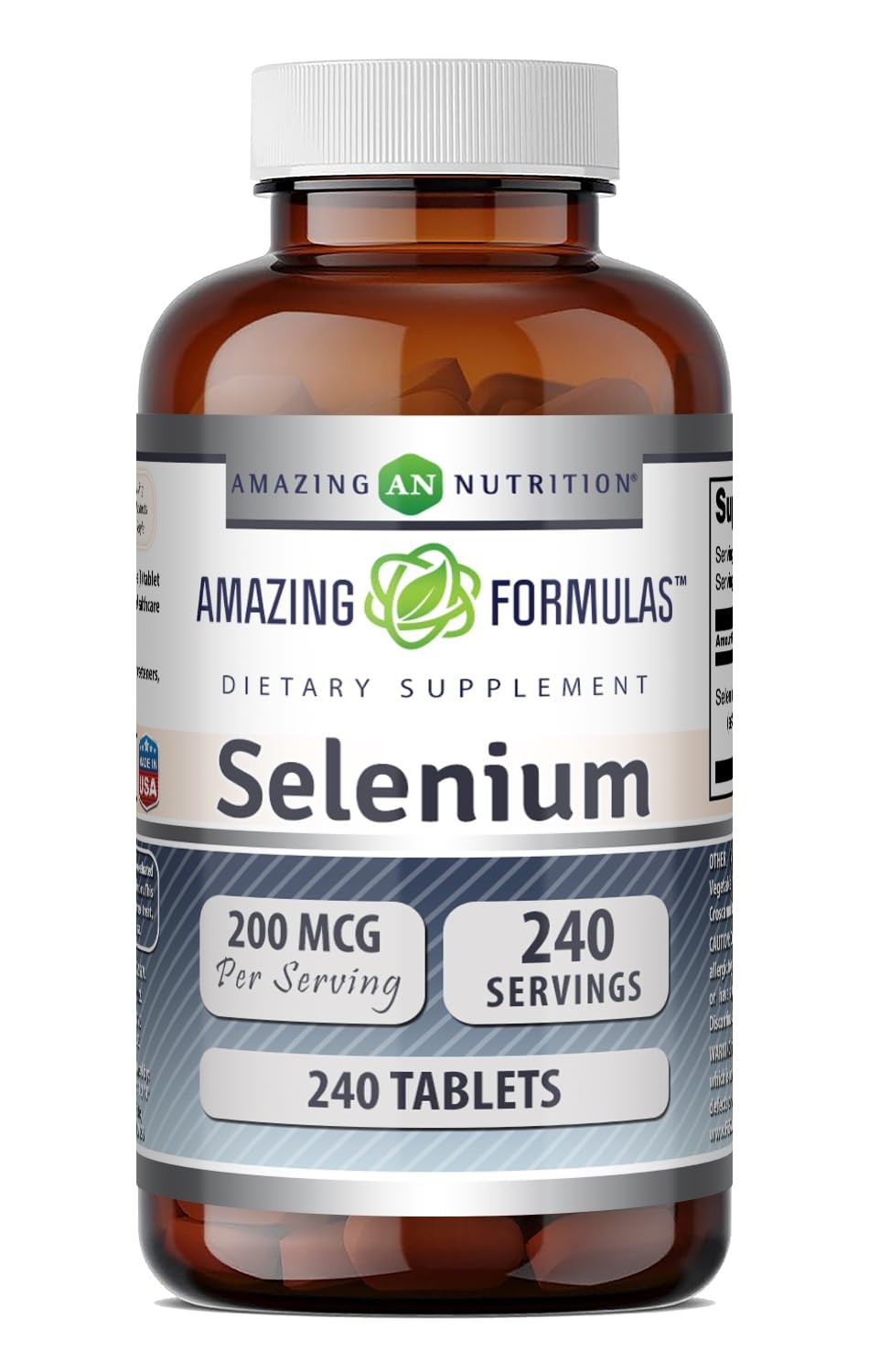 Amazing Formulas Selenium 200 Mcg | Tablets 240 Count (Pack of 1), No Color