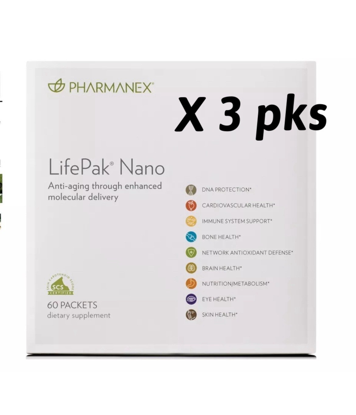 3 X Nu Skin NuSkin Pharmanex LifePak Nano -NEW STOCK- Exp. 01/2027