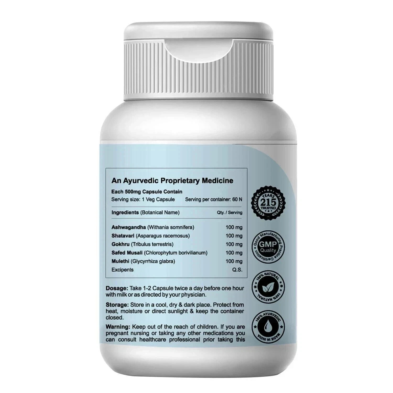 BODY GROW Fast Weight Gain Pills Ayurvedic Muscle Mass Gainer For Men (60-180N)
