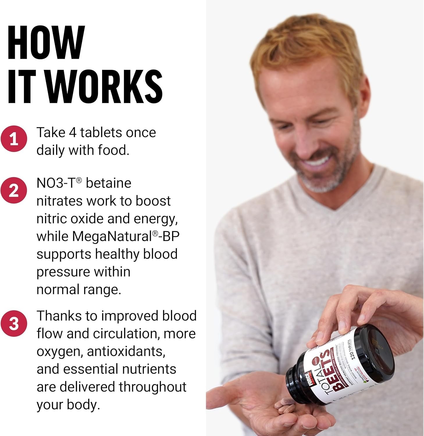 NO3-T Powered Total Beets – 120 Tablets for Enhanced Circulation & Heart Support
