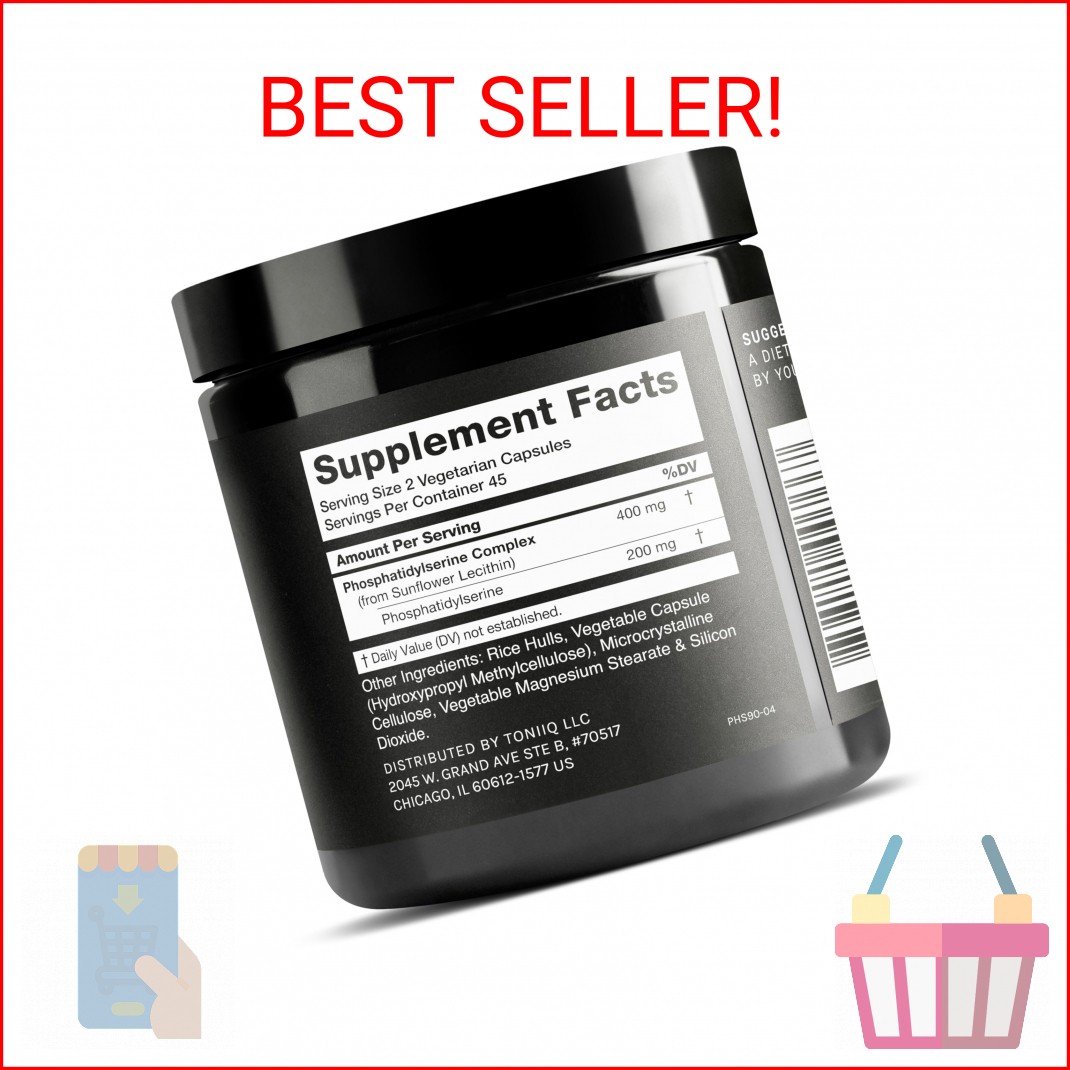 Toniiq Phosphatidylserine – 400mg Formula – World’s First 50% Purity – Highest P