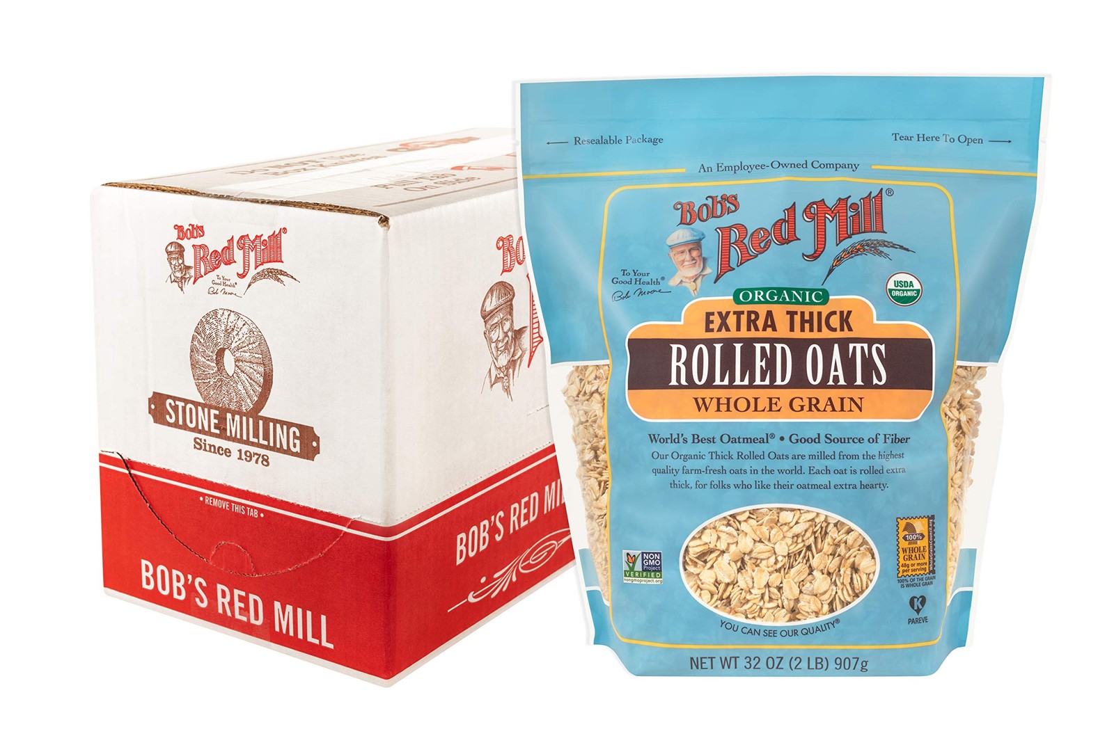 Bob’s Red Mill Organic 32 Ounce (Pack of 4), Off-white to Tan Light Brown