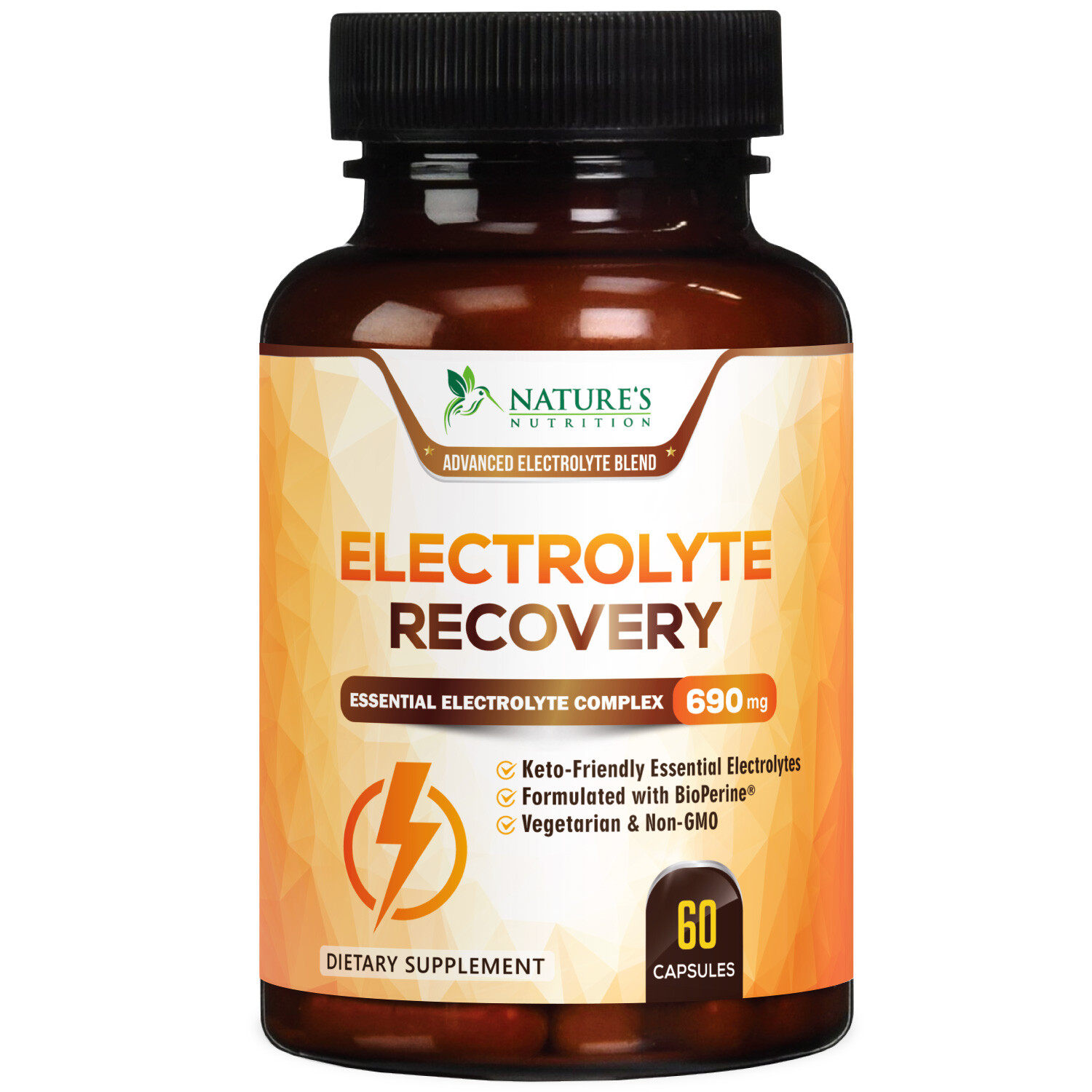 Electrolyte Supplement Hydration Pills w/Bioperine 690mg Replenish Electrolytes
