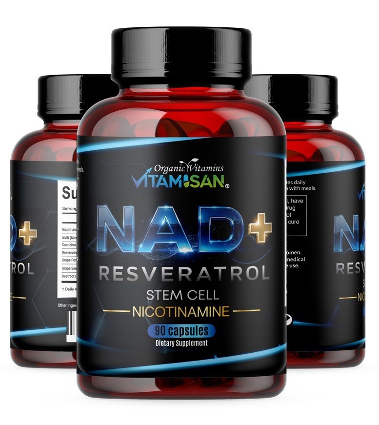 NAD+ Supplement for Anti-Aging Energy Focus & Nicotinamide Riboside Resveratrol