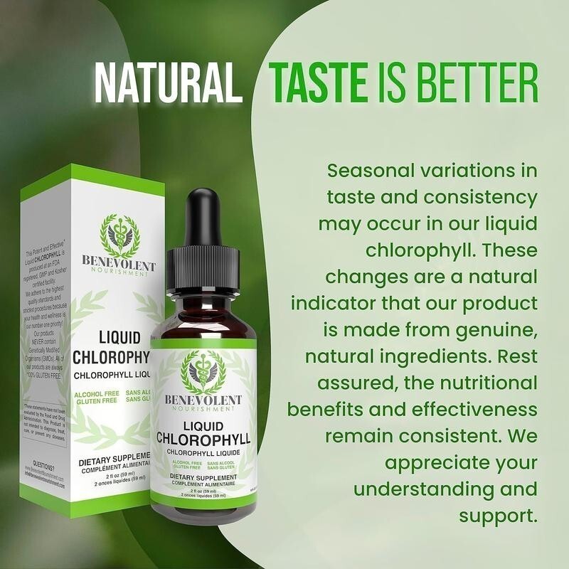 NEW Benevolent Nourishment Liquid Chlorophyll Herbal Supplement 2 oz