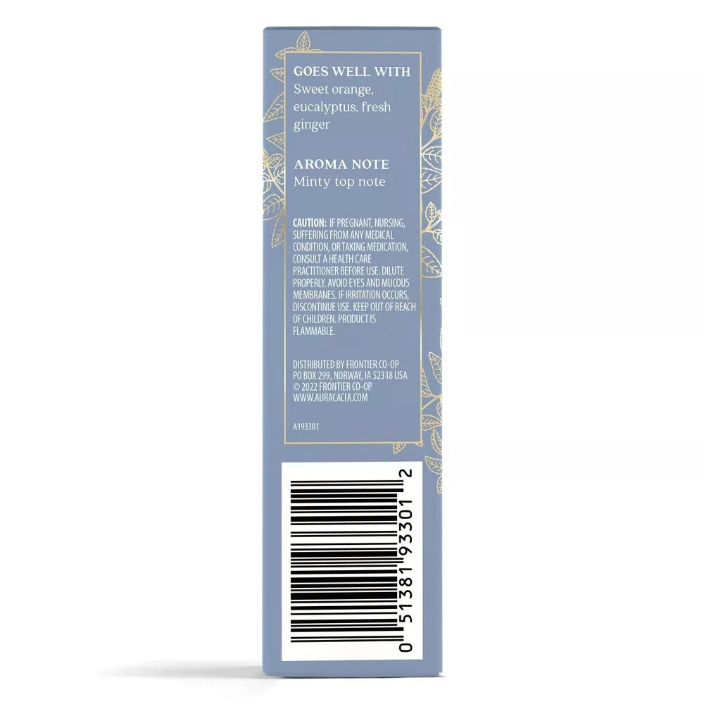 PACK OF 6 Aura Cacia Peppermint Pure Essential Oil 0.25 oz 7.4ml Mentha Piperita