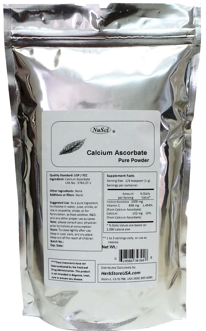 NuSci 100% pure 100g (3.52 oz) Calcium Ascorbate Buffered Vitamin C Powder