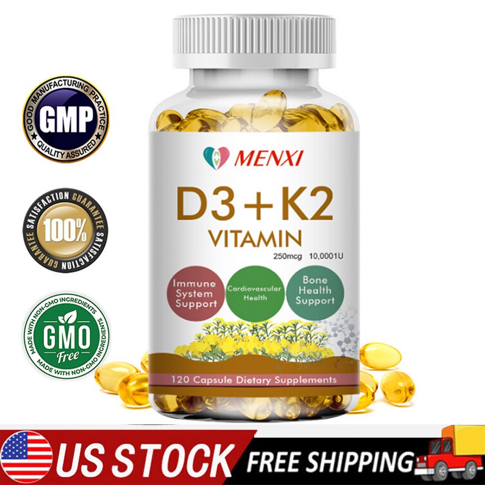 Vitamin D3 10,000 Iu + K2 Mk7 250Mcg – Immune & Bone Support, 120 Capsules