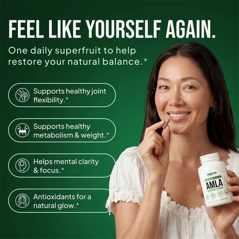 Organic Amla Capsules 1000mg – Indian Gooseberry Amla Fruit Supplement