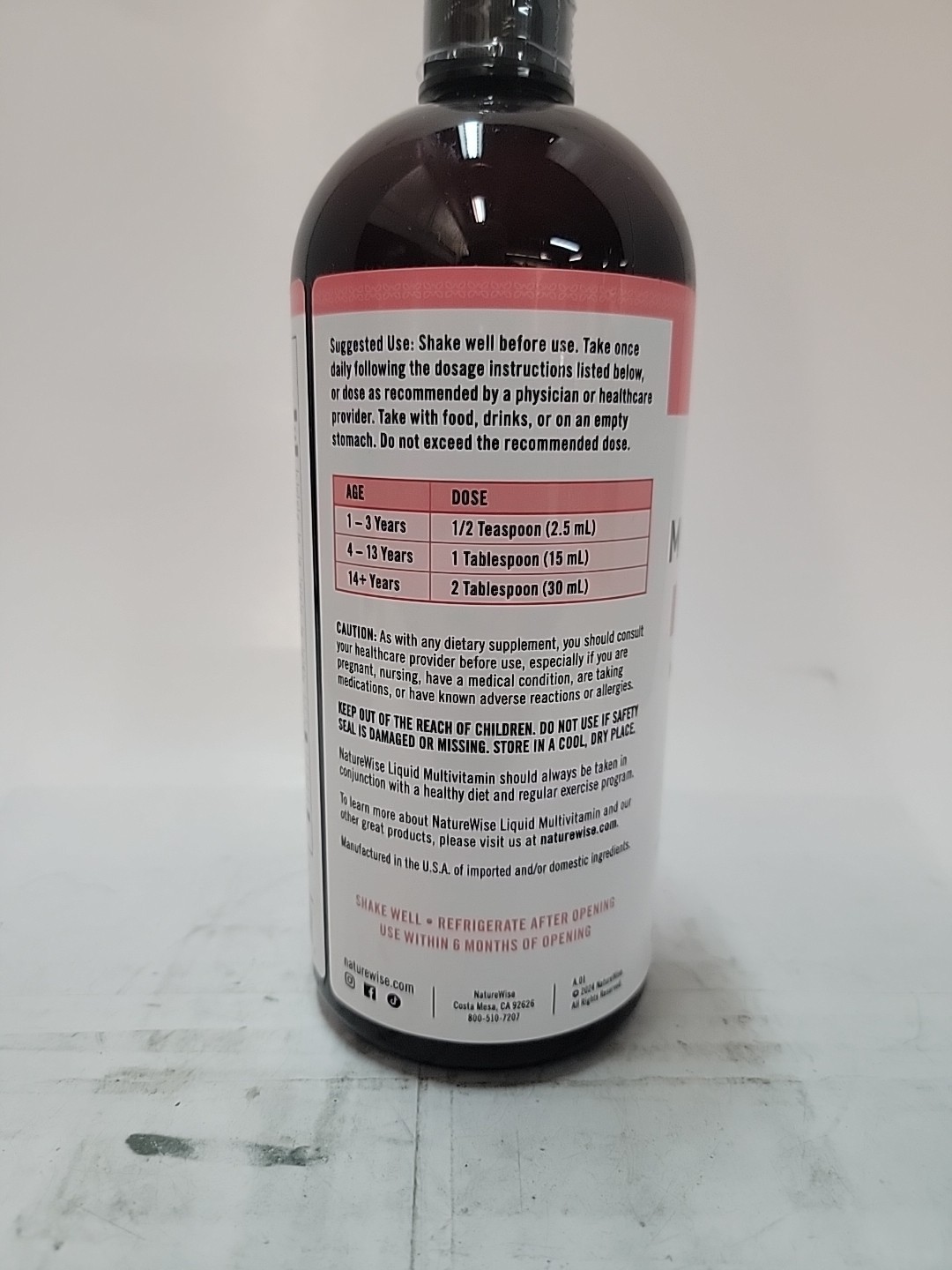 Liquid Multivitamin for Women, Men of All Ages – Sugar Free,30oz Exp 11/26