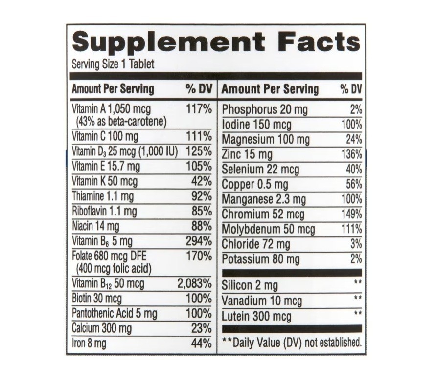 2 PACK Equate Complete Multivitamin/Multimineral Supplement Tablets, Women 50+