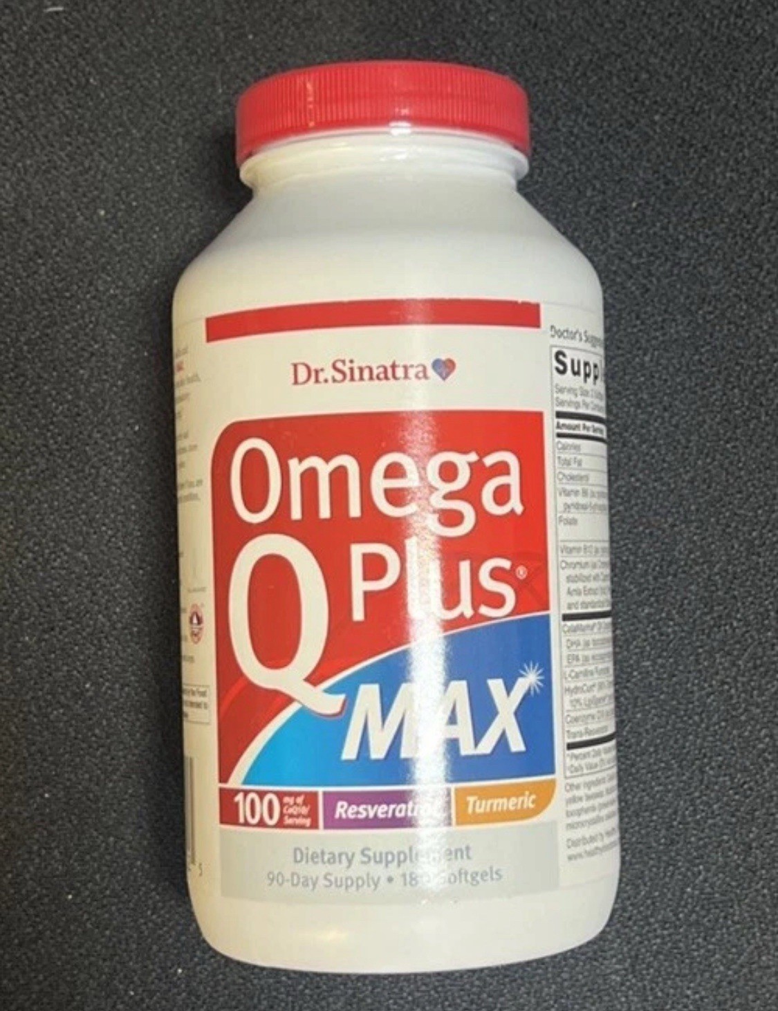 Dr. Sinatra Omega Q Plus MAX – Heart 100mg of CoQ10 Turmeric *LARGER 180 softgel