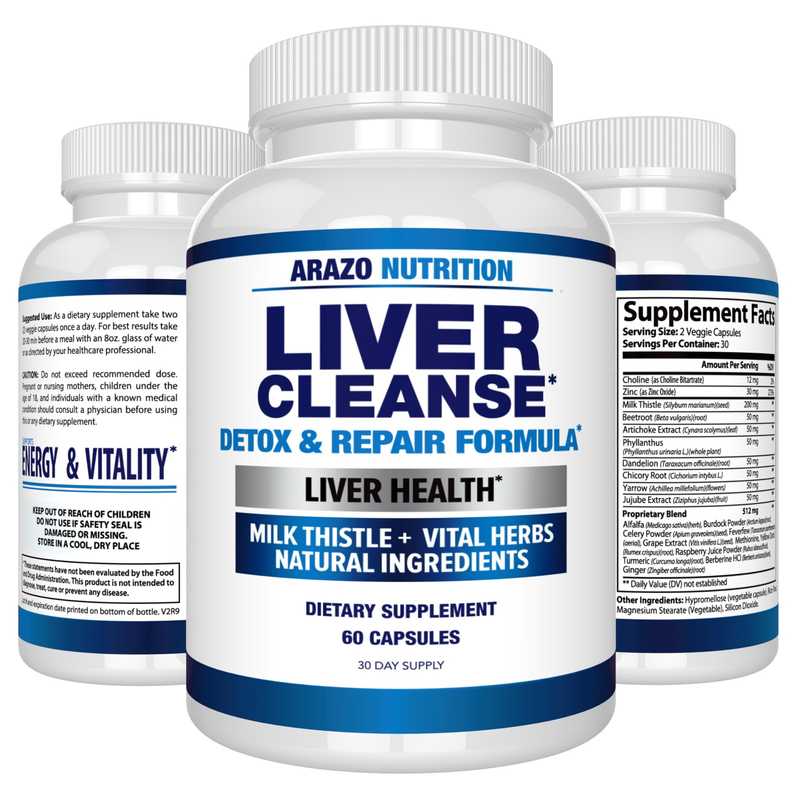 Arazo Nutrition Liver Cleanse Detox & Repair Formula –