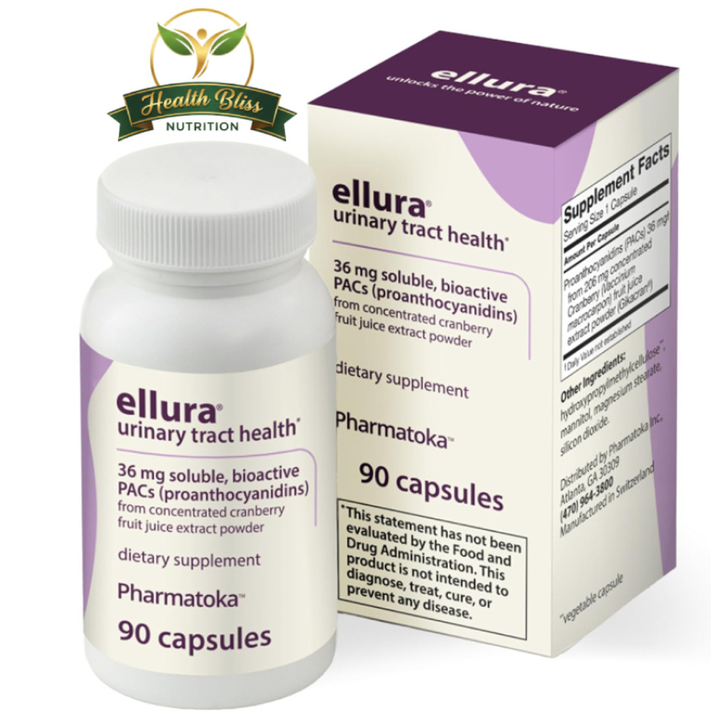 Ellura 36mg Cranberry Capsules 90ct –Urinary Tract Health Supplement