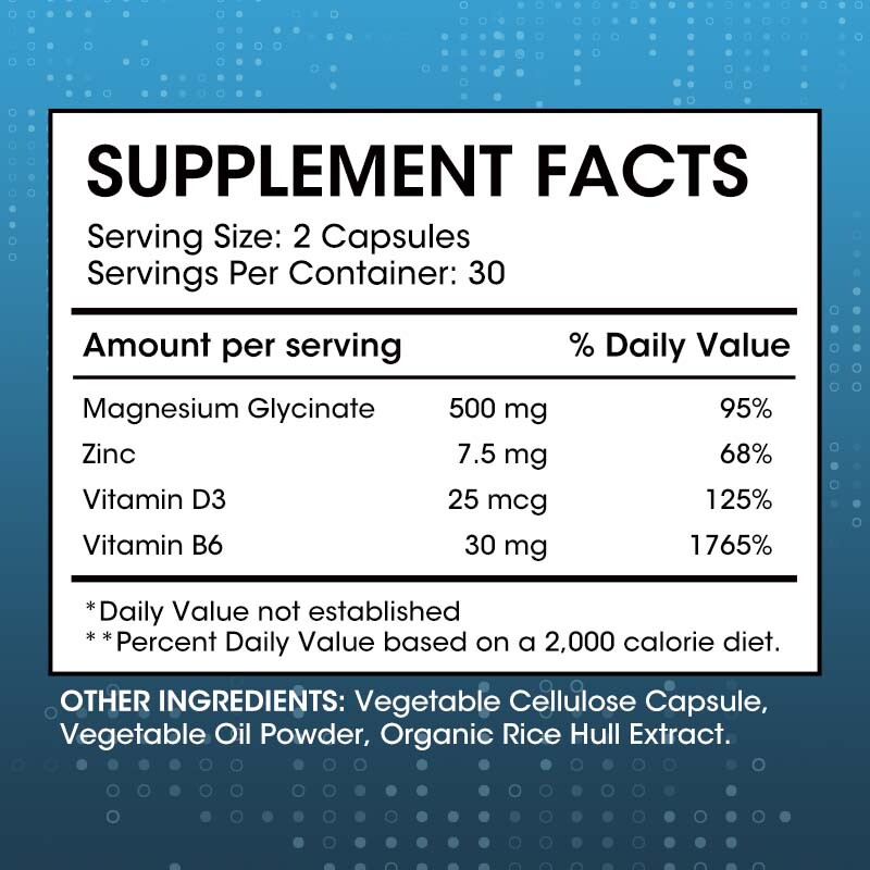 Magnesium Glycinate 500MG With Zinc For Improved Sleep, Stress , Anxiety Relief