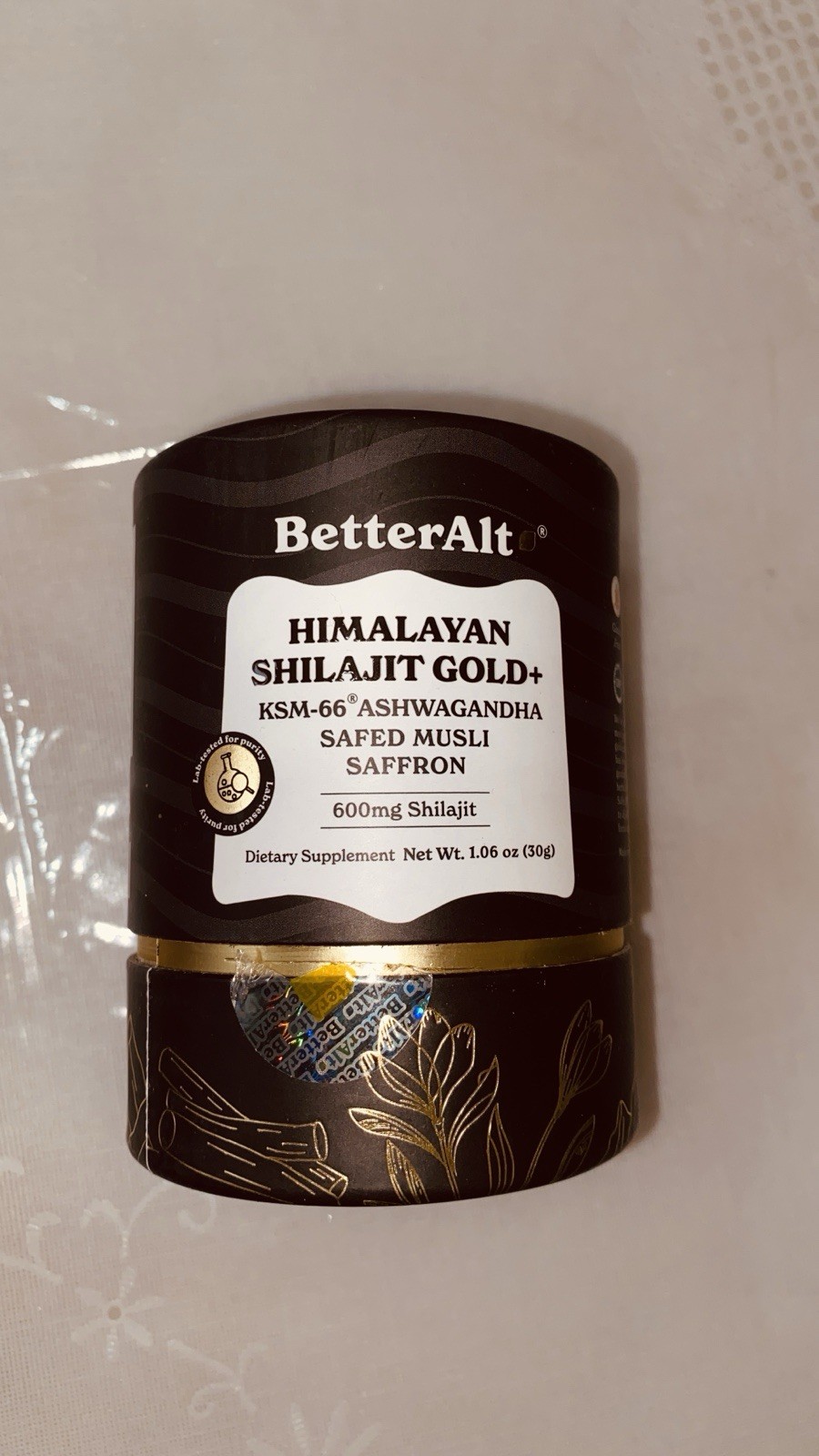 BetterAlt Himalayan Shilajit Gold+ 600 mg- Dietary Supplement Nt wt 1.06 oz