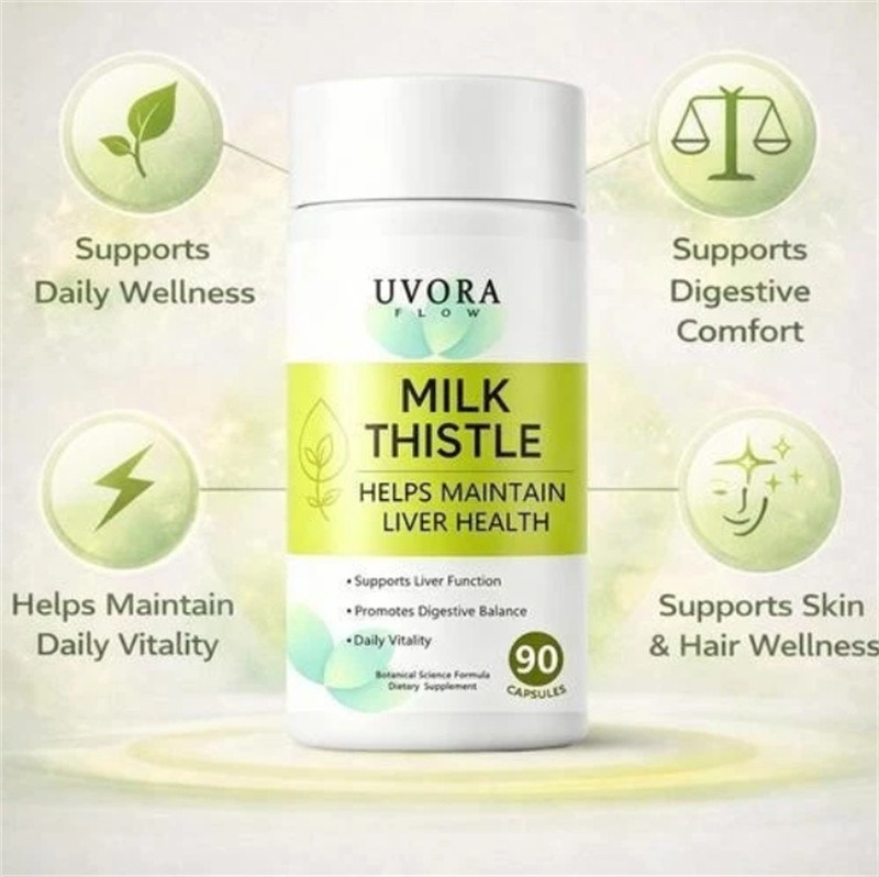 5x Uvora Milk Thistle Detox, Premium Herbal Supplement With Milk Thistle Extrac.