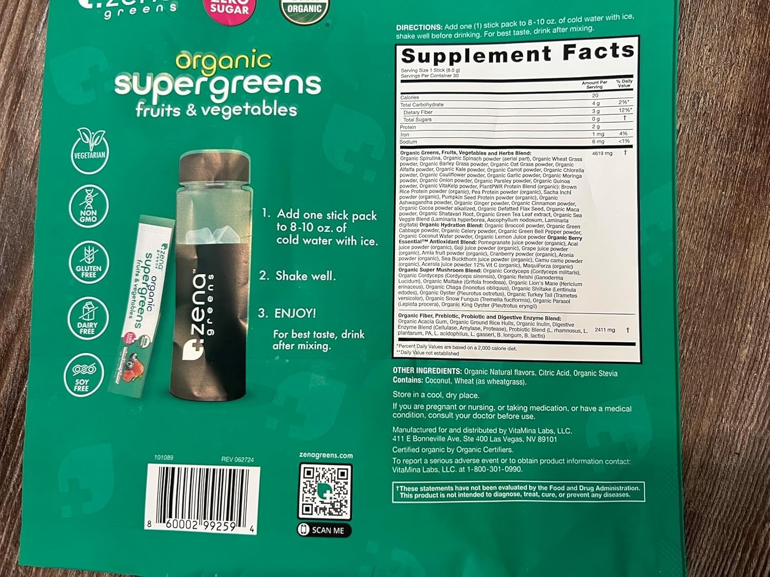 Organic Super Greens Powder – 70+ Superfoods, 0 Sugar, 3g Fiber, Mixed Berry