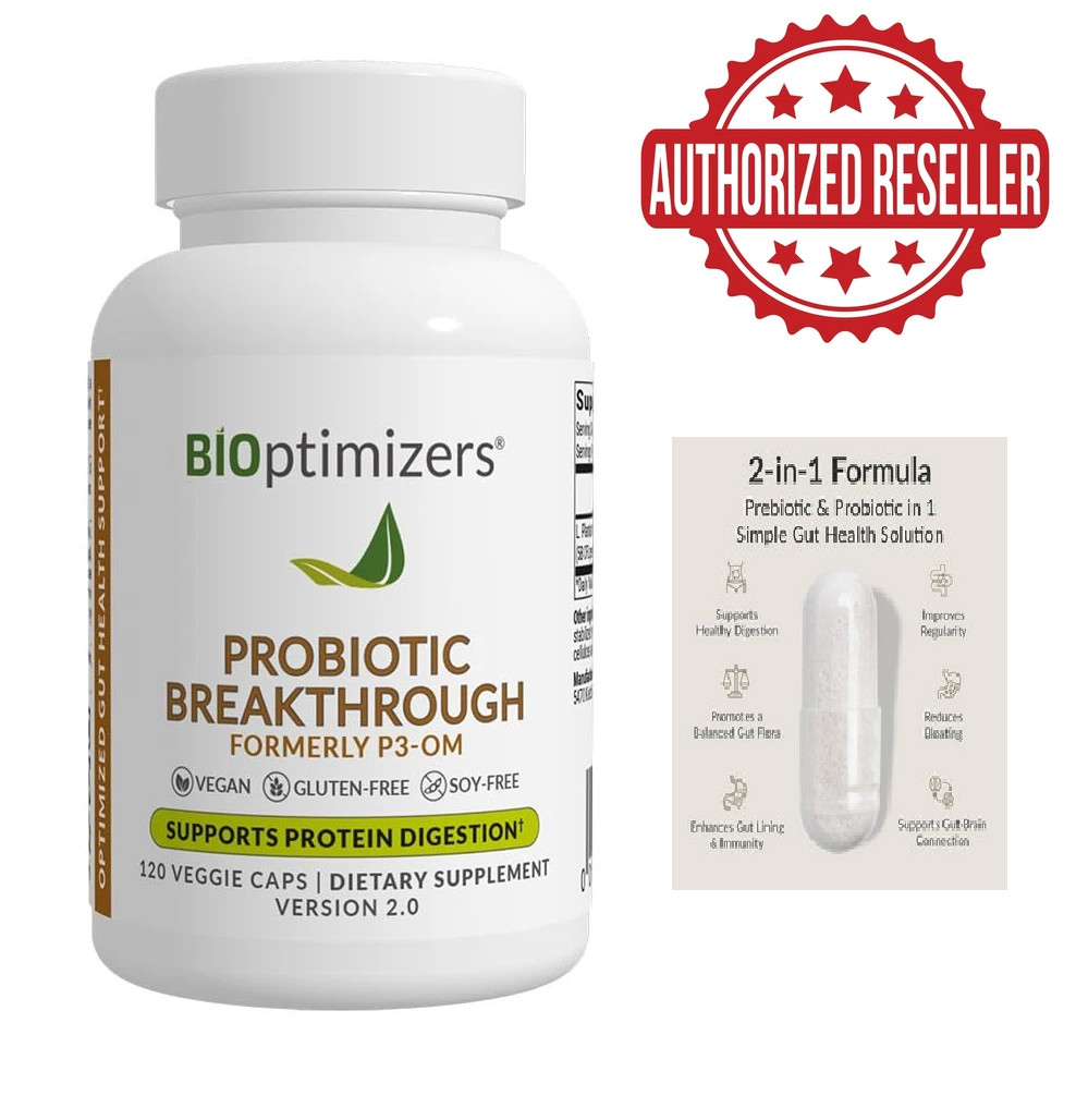 BIOptimizers Probiotic Breakthrough Lactobacillus Plantarum 120 Caps P3-OM NEW!