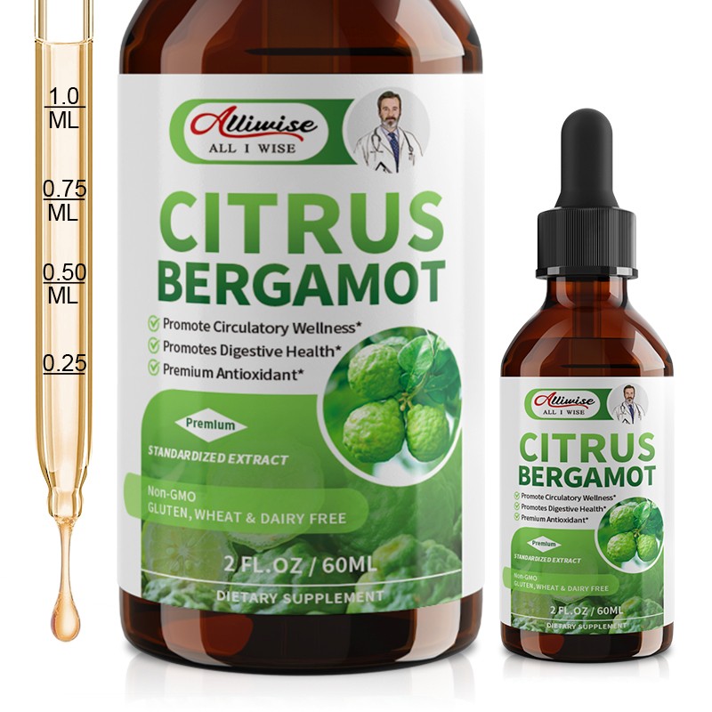 Organic Citrus Bergamot Bergamia Extract 1000 mg Liquid Drops 60ml×2 w/ Soursop