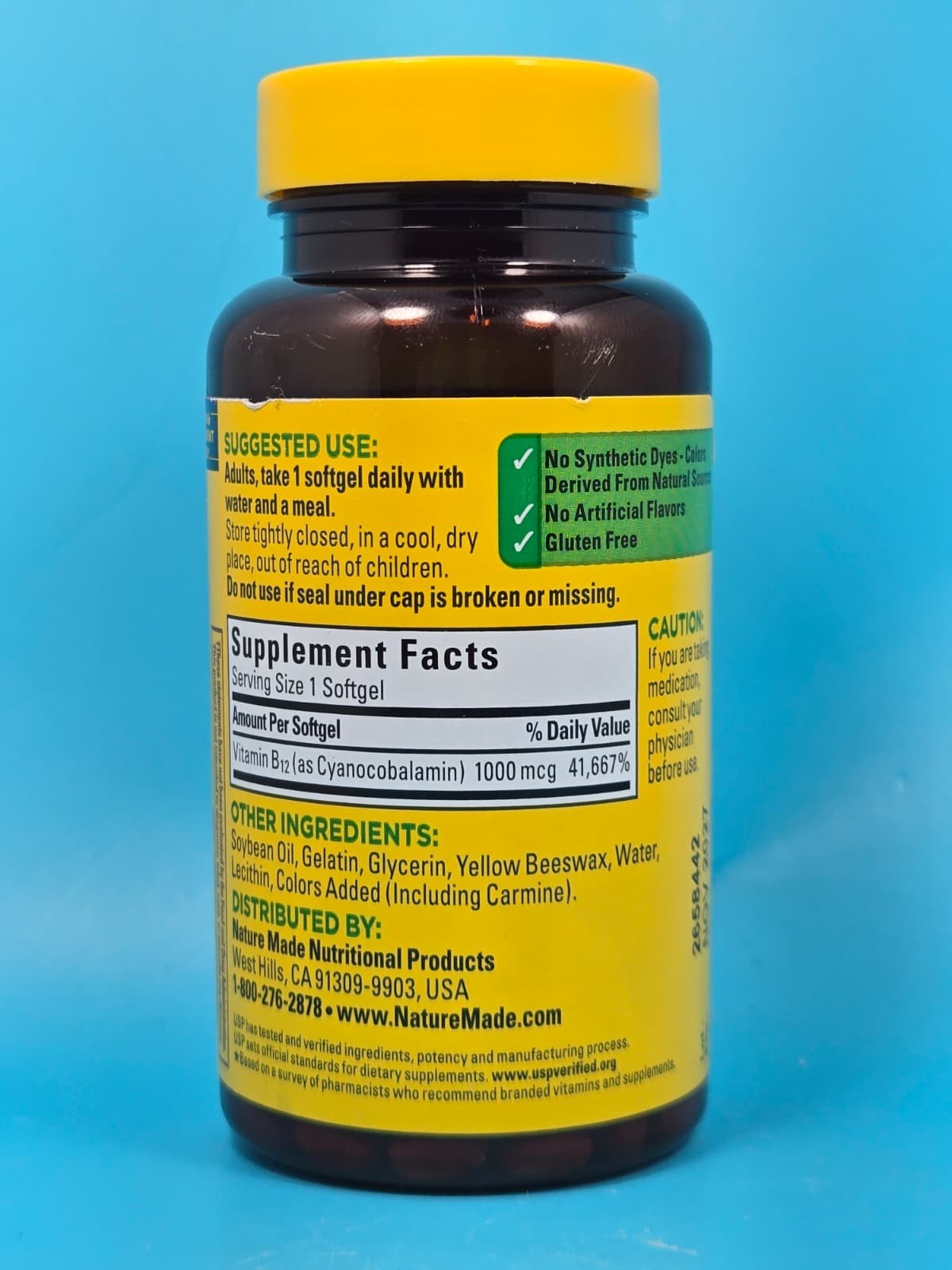 Nature Made Vitamin B12 1000 mcg, Dietary 150 Count Pack of 1, 150 Exp 11/2027+