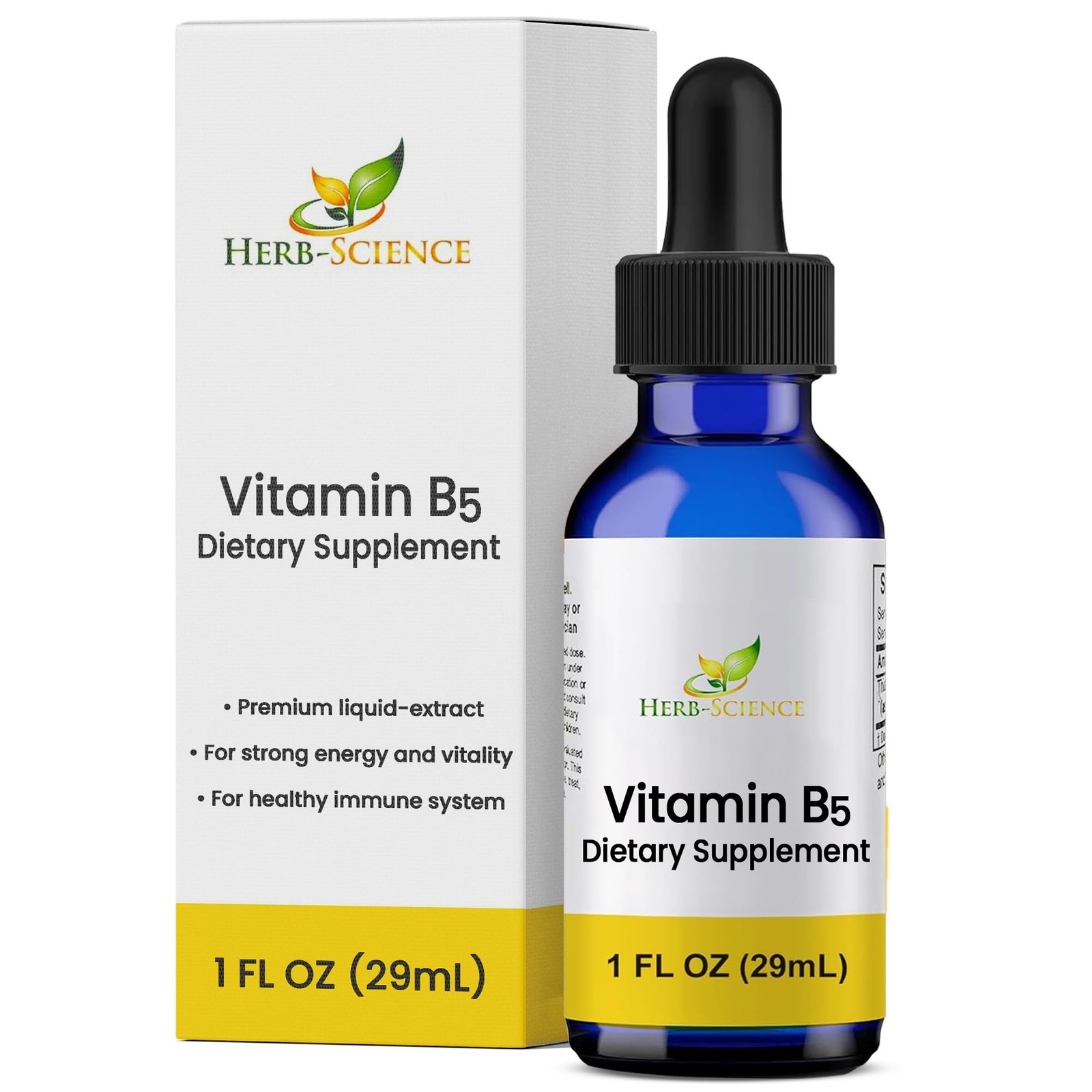 Herb-Science Liquid Vitamin B5 – 36 Servings – High Absorption Pantothenic Ac…