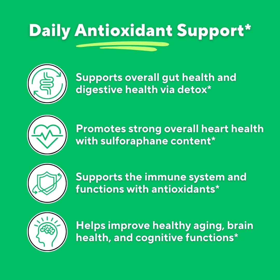 Vitapia Organic Broccoli Sprout Powder For Sulforaphane Antioxidant Brain Skin