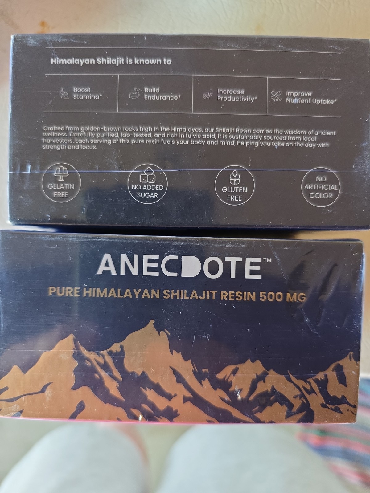 2 Anecdote Pure Himalayan Shilajit Resin 500mg 60 Sachets Fulvic Acid Sealed New