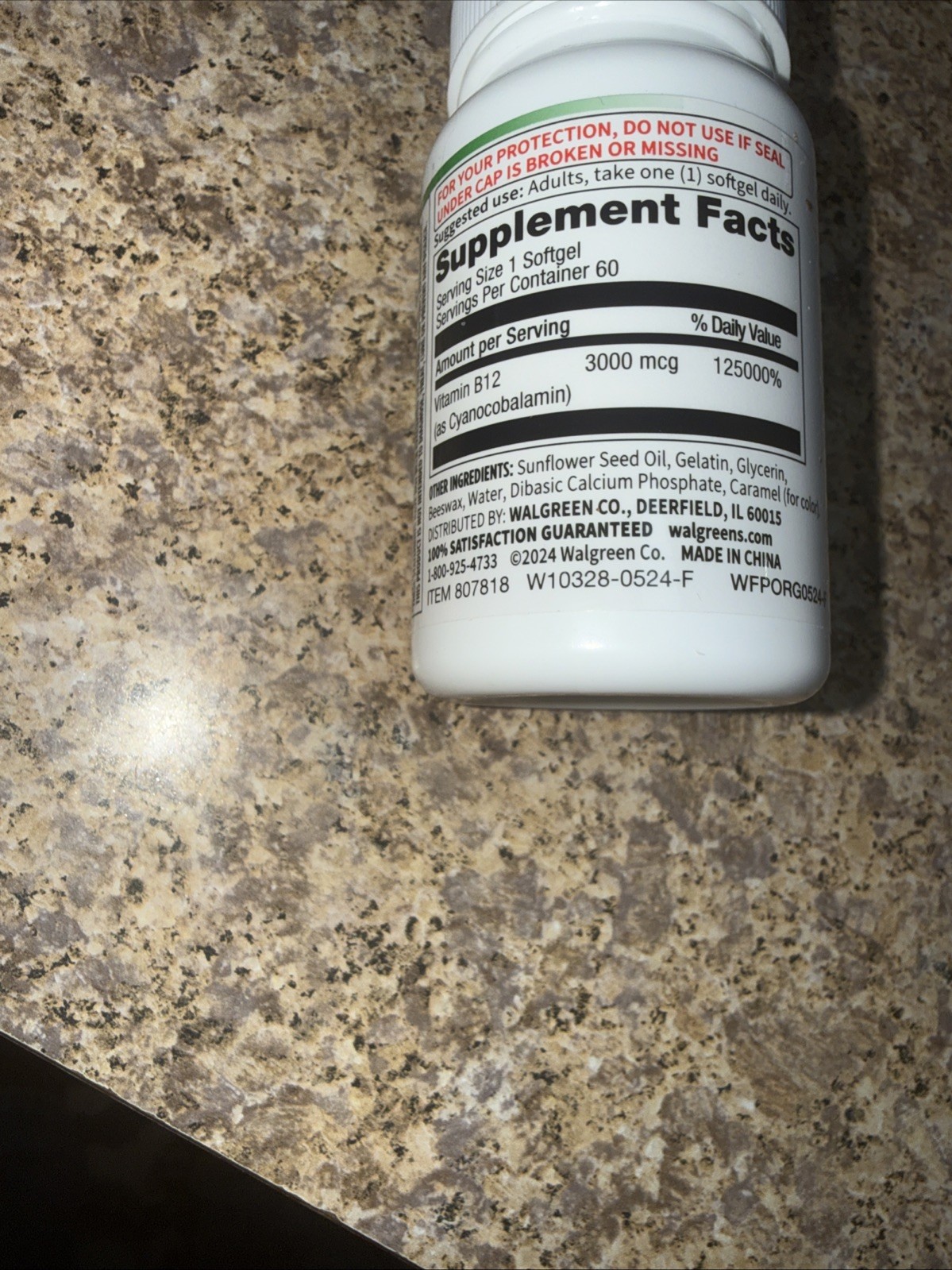 (3) Bottles Walgreens 3000 MCG B12 Dietary Supplement 180 Tablets EXP 6/2026+