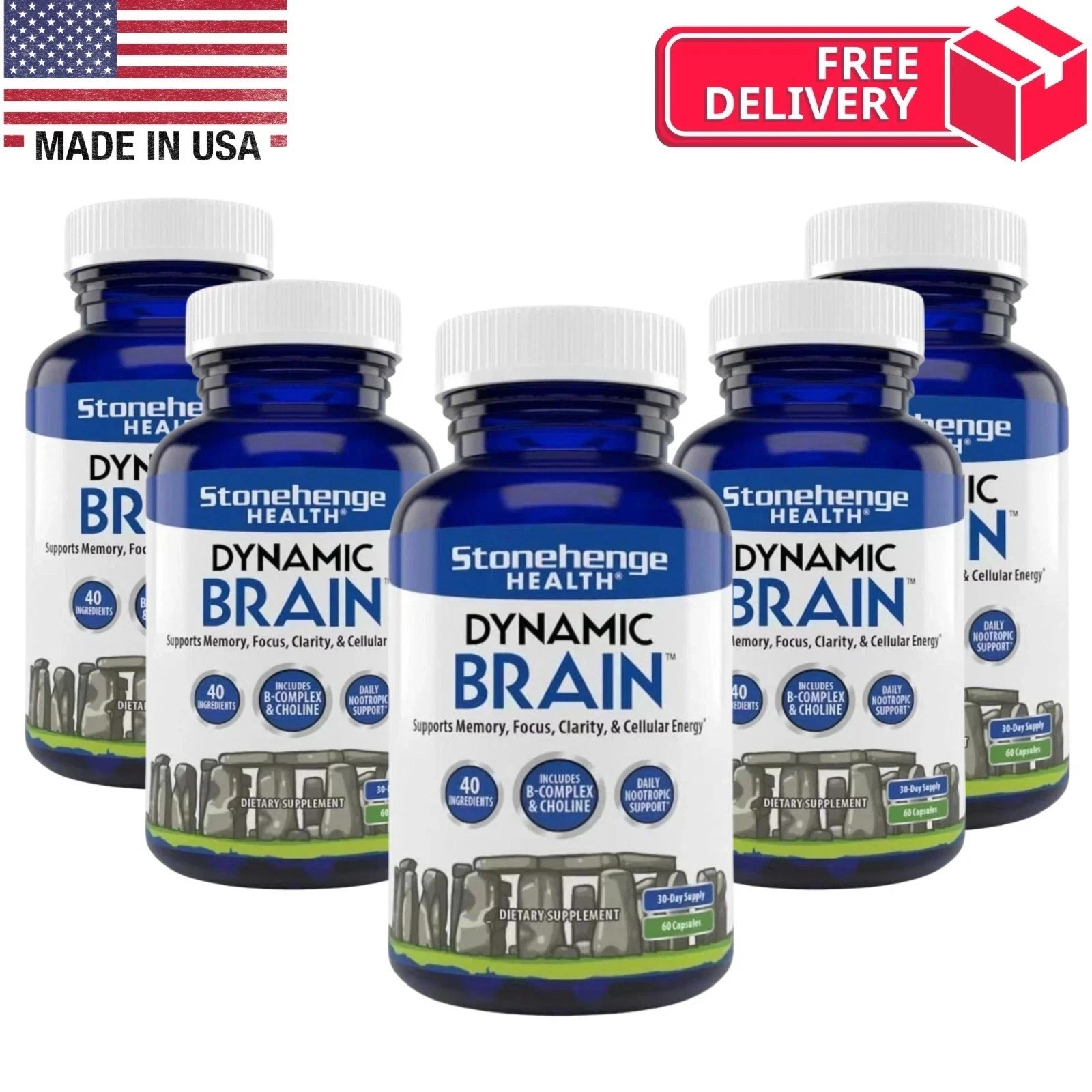 BRAIN SUPPORTS MEMORY DIETARY SUPPLEMENT 60CAPSULES PACK OF 5 2027 Expieri