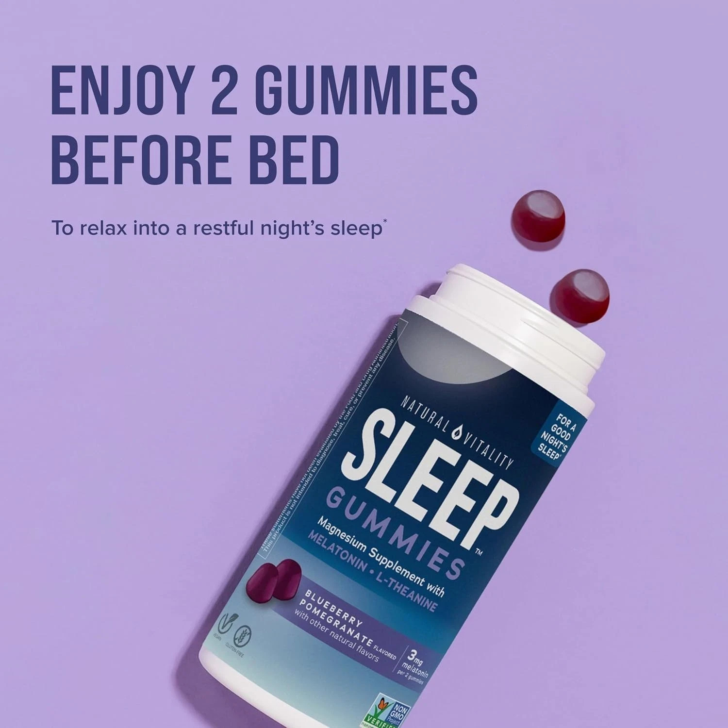 Calm Sleep Gummies Blueberry Pomegranate 120 Gummies Each (Pack of 2)