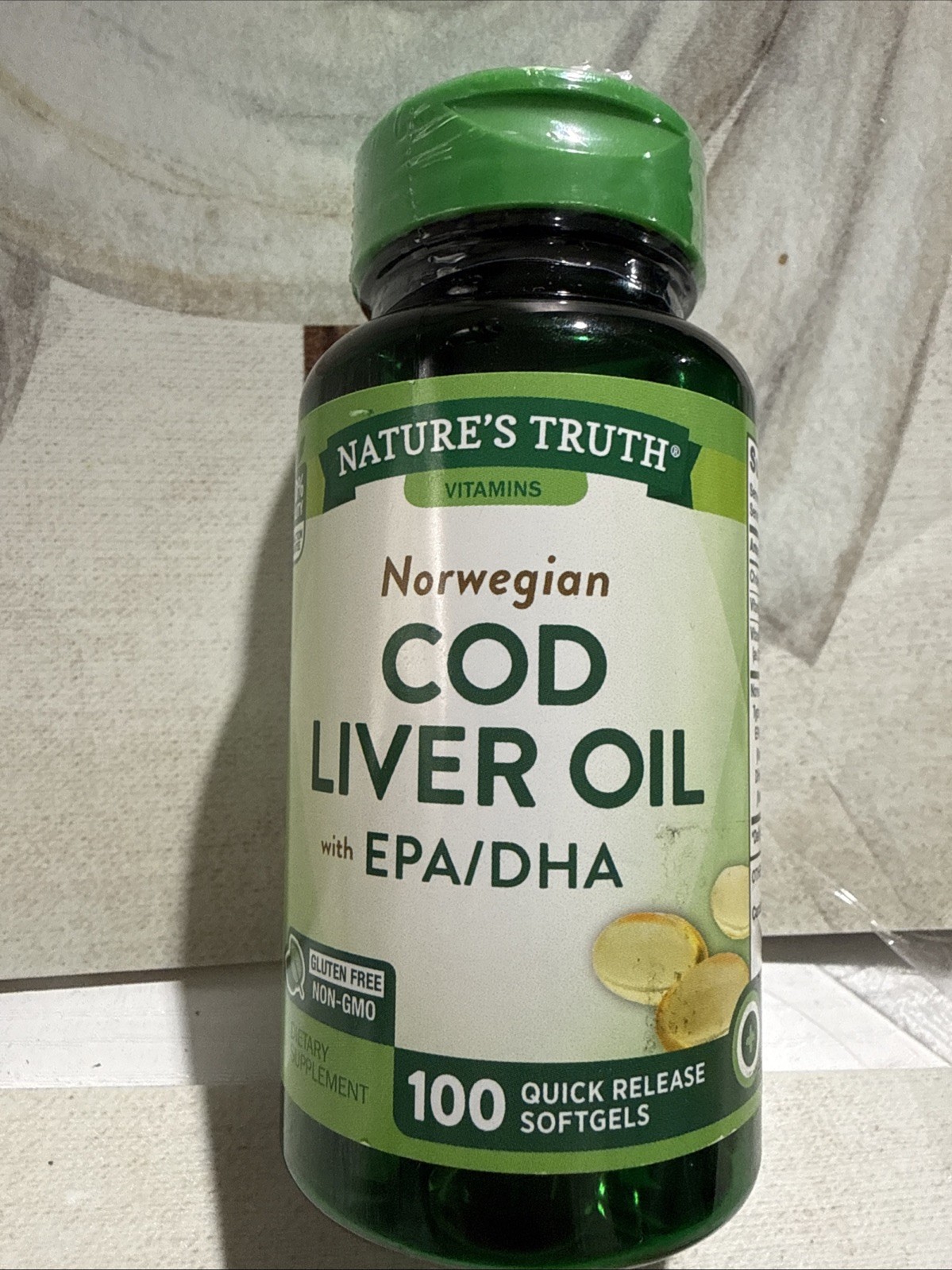 Nature’s Truth Norwegian COD LIVER OIL With EPA/DHA 100 Softgels – Exp 08/26
