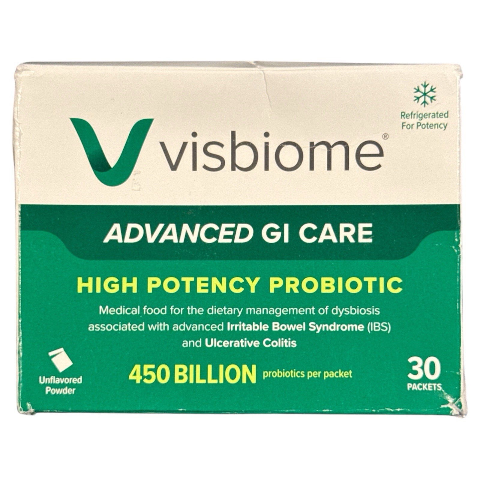 Visbiome GI CARE High Potency Probiotic- 450 BILLION 30 PACKETS – DENTED BOX