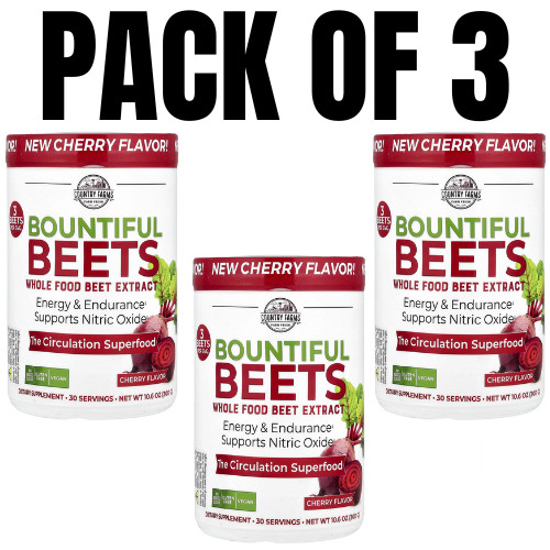 Bountiful Beets Whole Food – Cherry Flavor – 10.6 oz (300 g) – Pack of 3