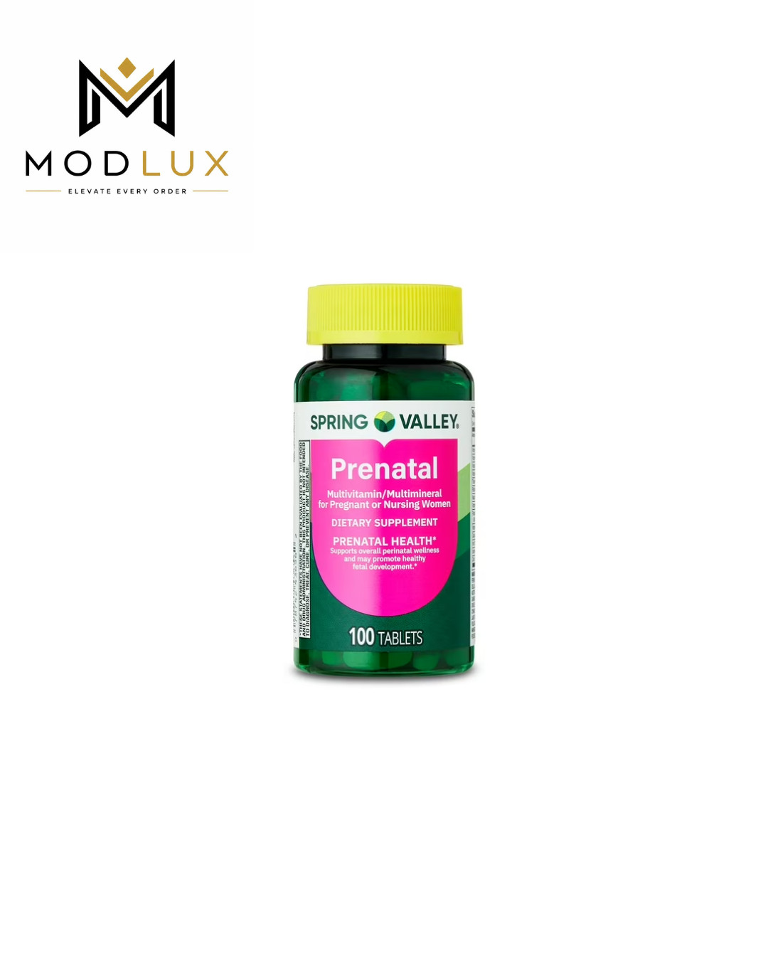 Spring Valley Prenatal Multivitamin Tablets Pregnant Nursing Women 100 Count