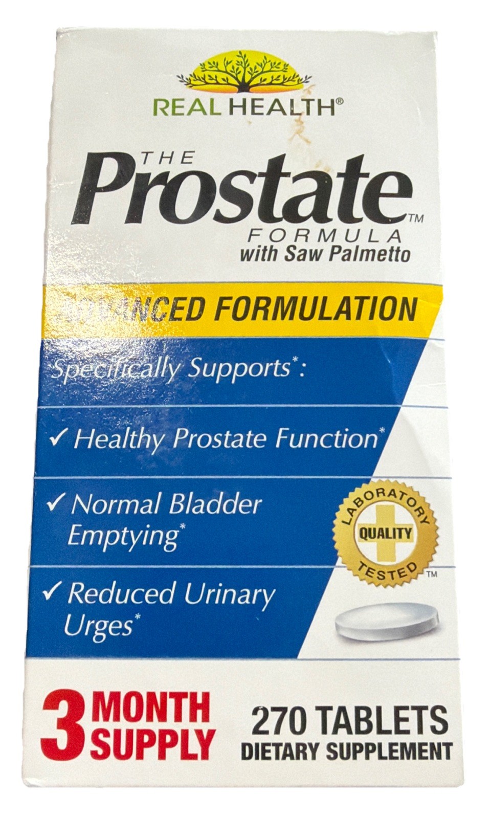 Real Health The Prostate Formula with Saw Palmetto, 270 Tabs, Exp 2027+