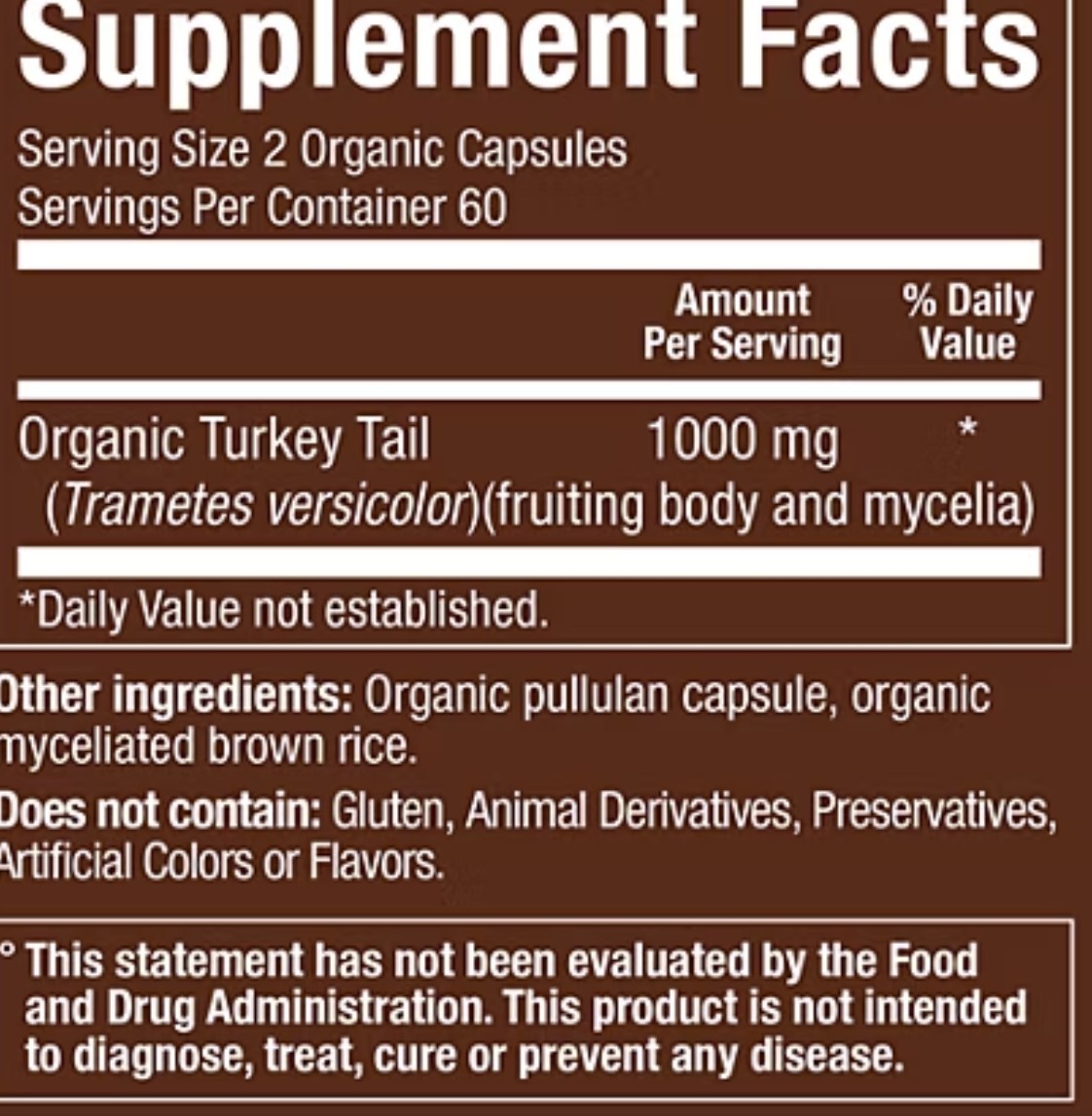 Plnt ORGANIC TURKEY TAIL MUSHROOM 120 Vegan Capsules (60 Servings) BEST BY 11/26