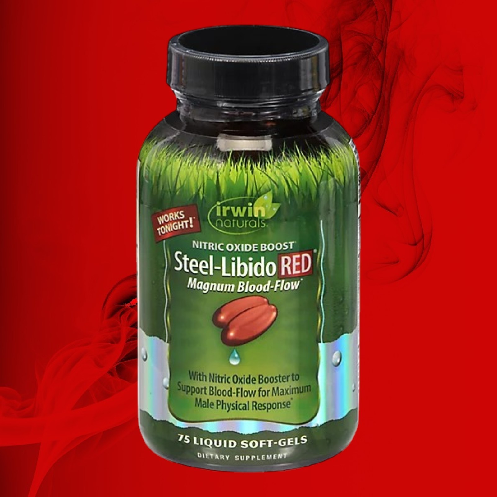 Irwin Naturals Steel-Libido Red 75 Softgels Male Support Supplement-NEW!!!