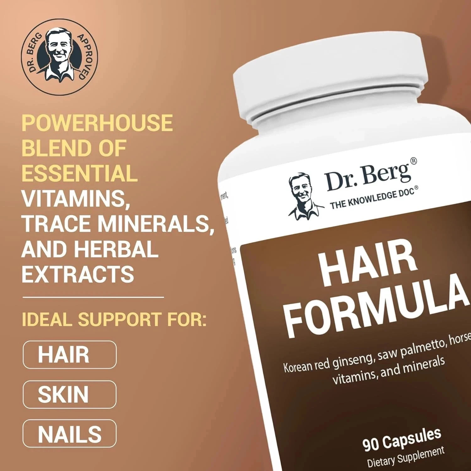 Dr. Berg All-in-One Vitamins for Hair, Skin, & Nails – Advanced Formula 90 Cap.