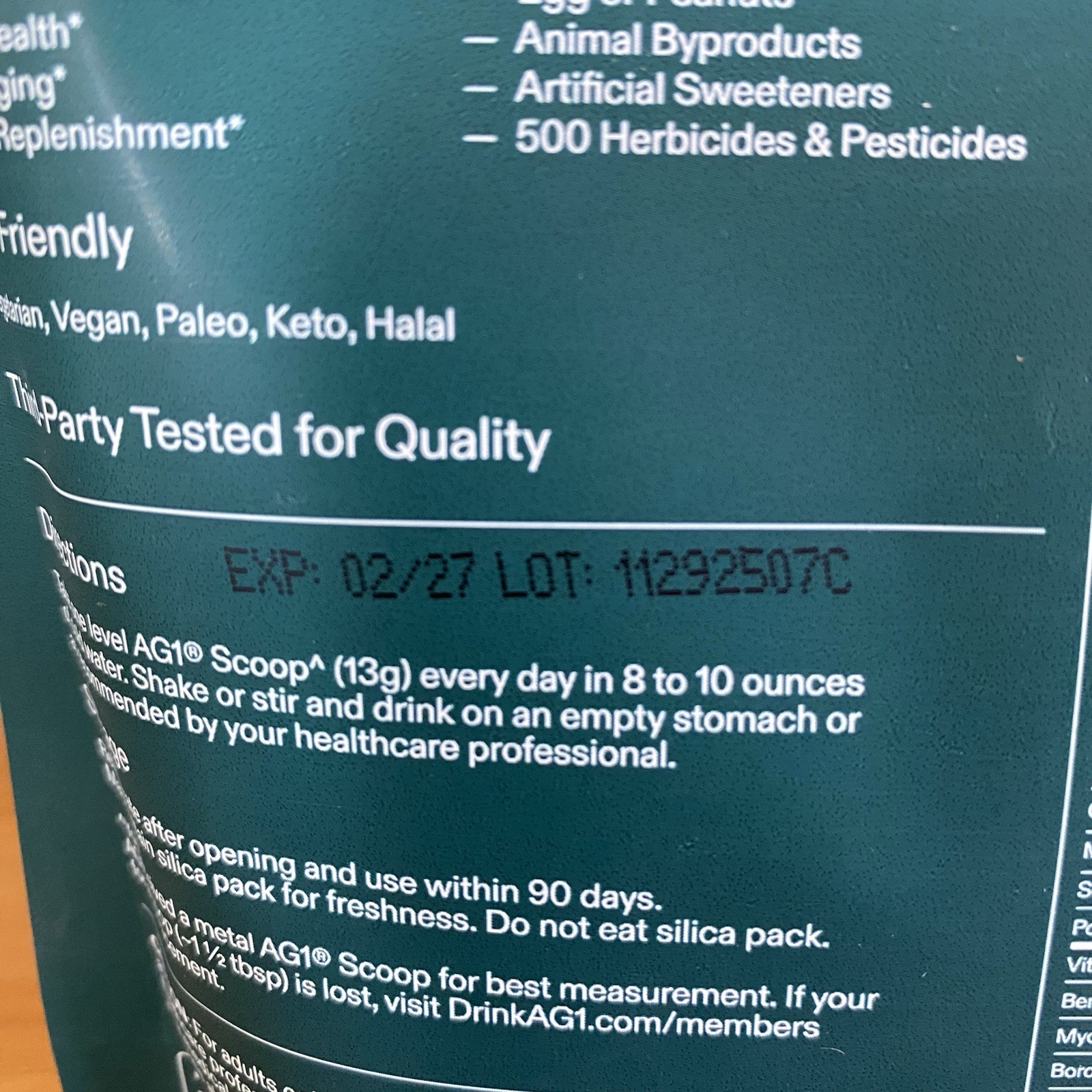AG1 Athletic Greens powder pouch 12.7OZ(360g) 30-Day Supply Exp 2/27