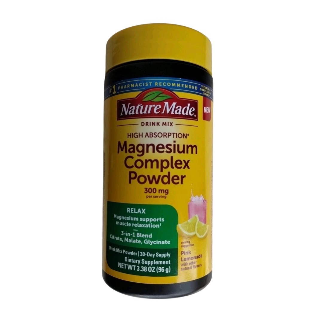 Nature Made Magnesium Complex Powder 300mg Pink Lemonade 3.38 oz Lot of 2 08/27
