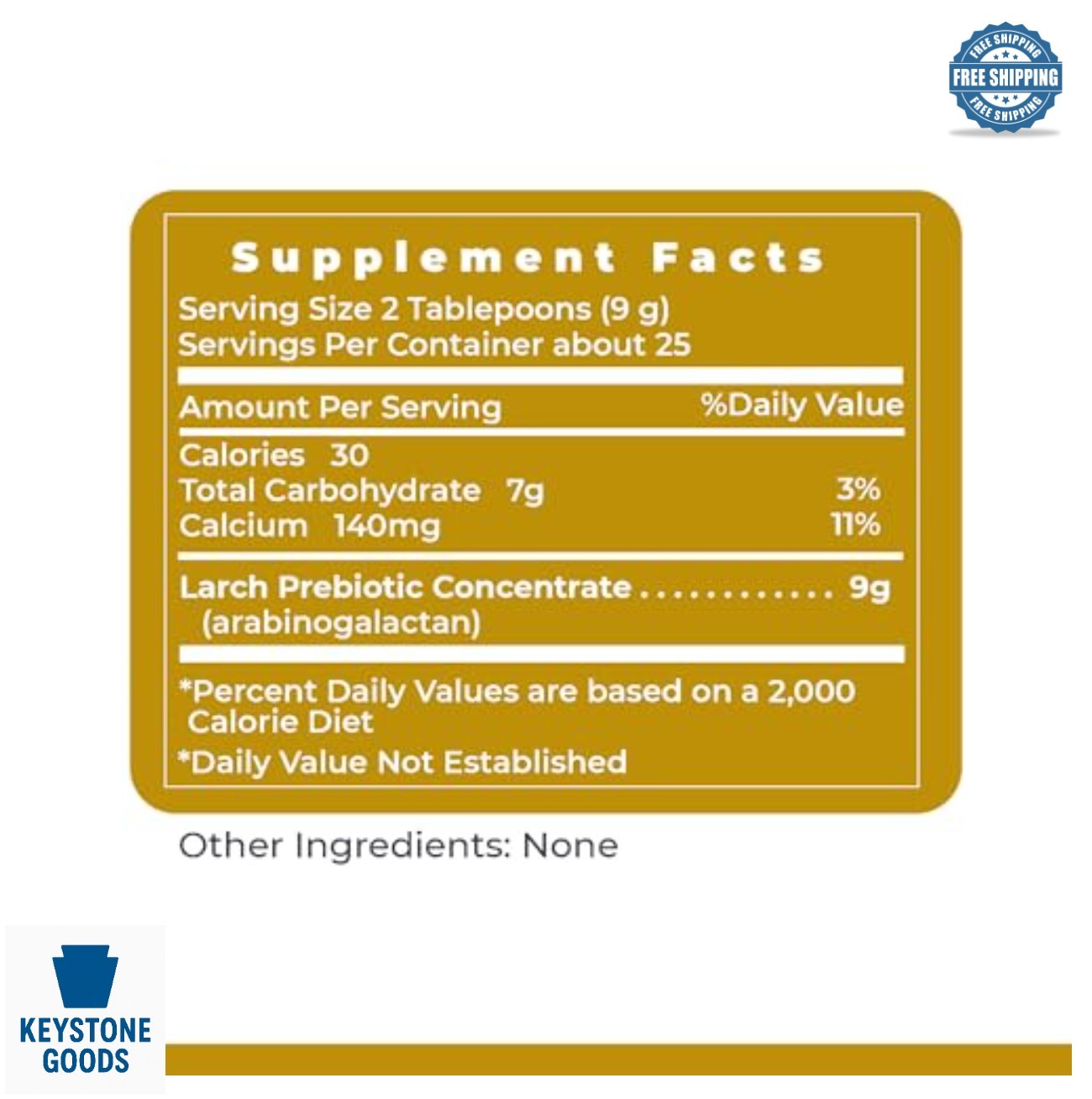 Larch Arabinogalactan Prebiotic Fiber Powder 9g Per Serving 8oz Soluble Calcium