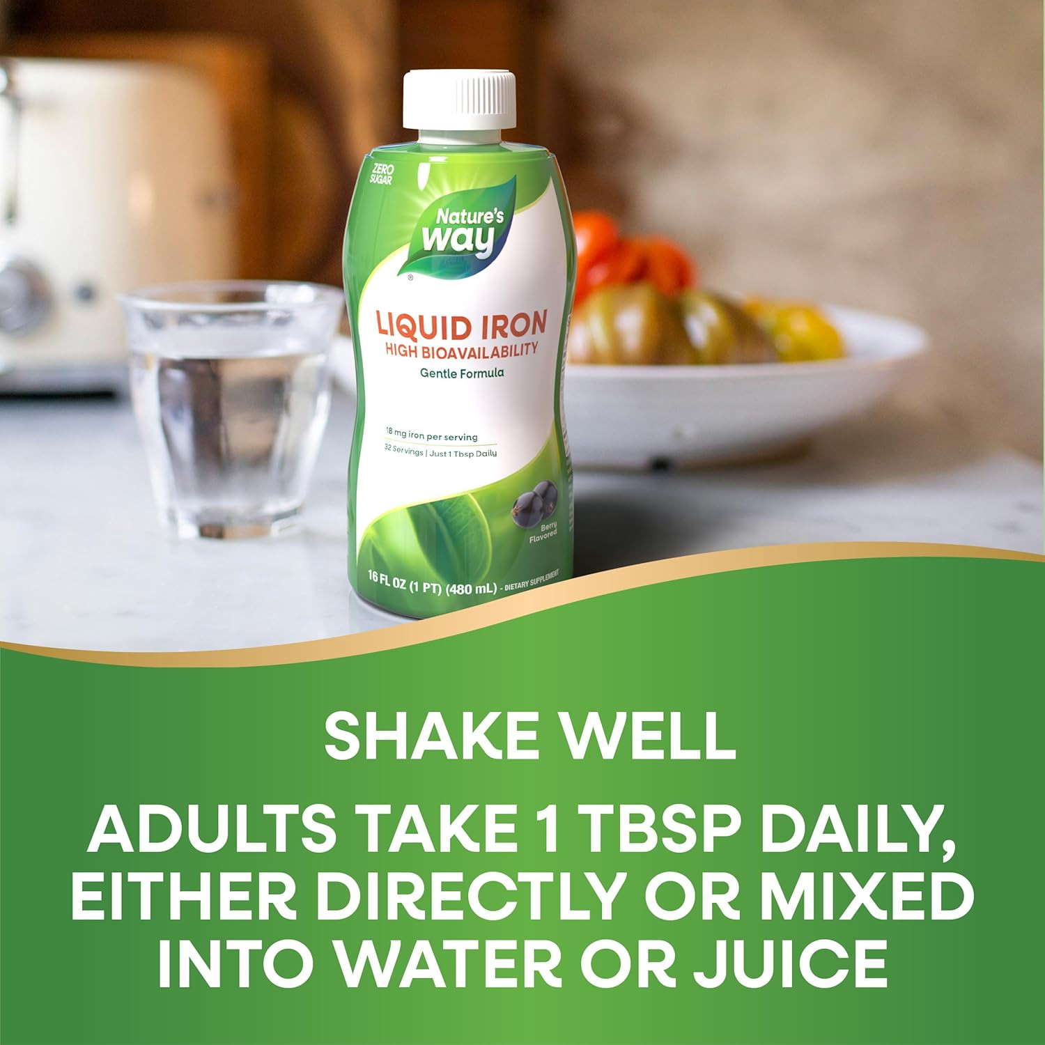 Liquid Iron, Provides 100% Daily Value of Iron, 18 Mg as Ferric Glycinate per Se