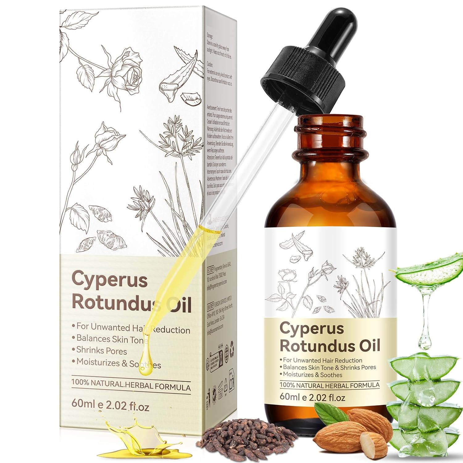 Cyperus Rotundus Oil for Hair Removal, 100% Pure Nural Oil for Skin & Hair Care,